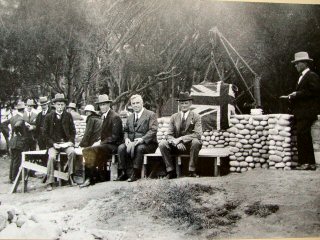 Laying the foundation stone of the Camps Bay interdenominational church.